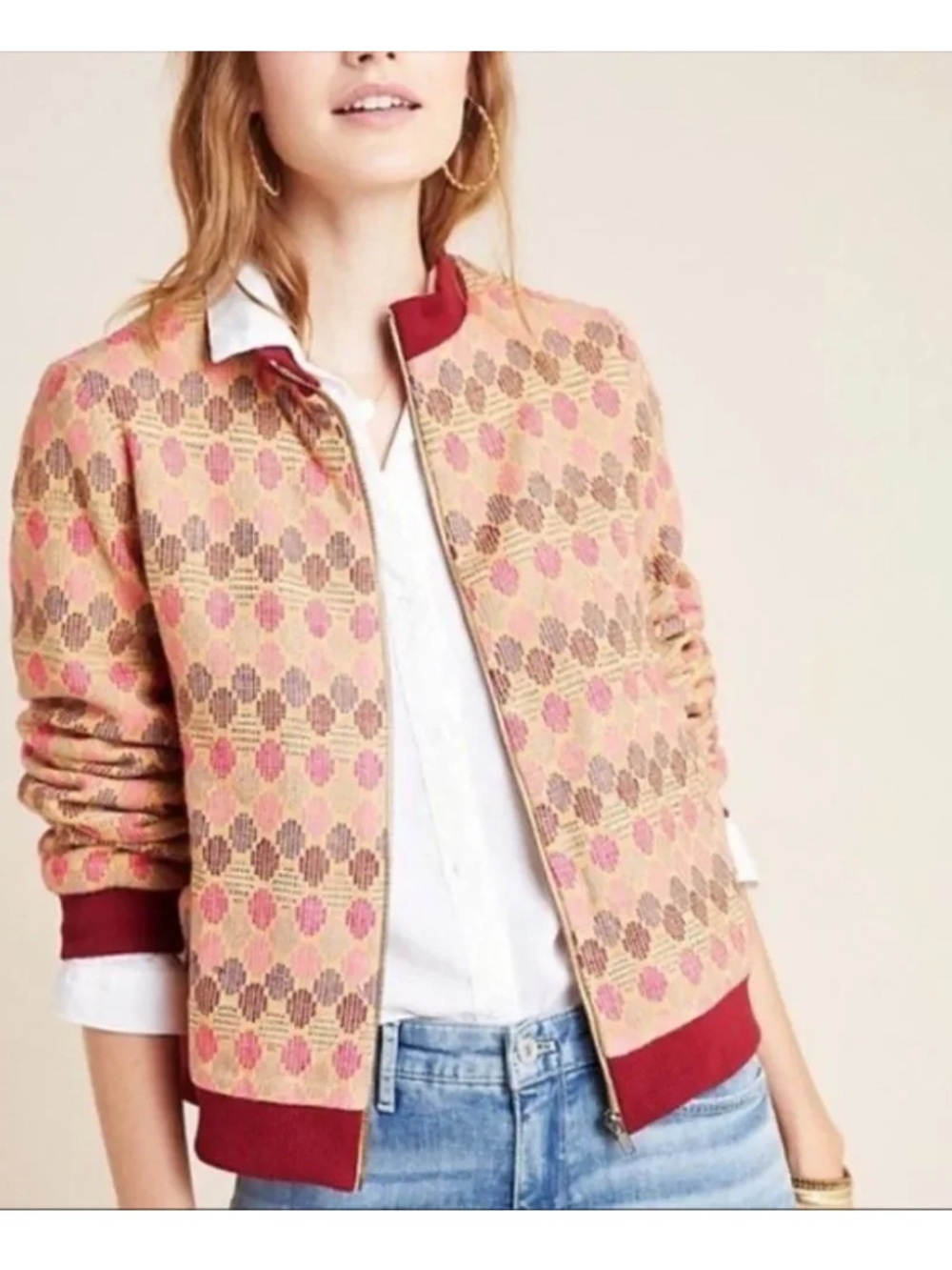 Anthropologie Chloe looks jacquard bomber